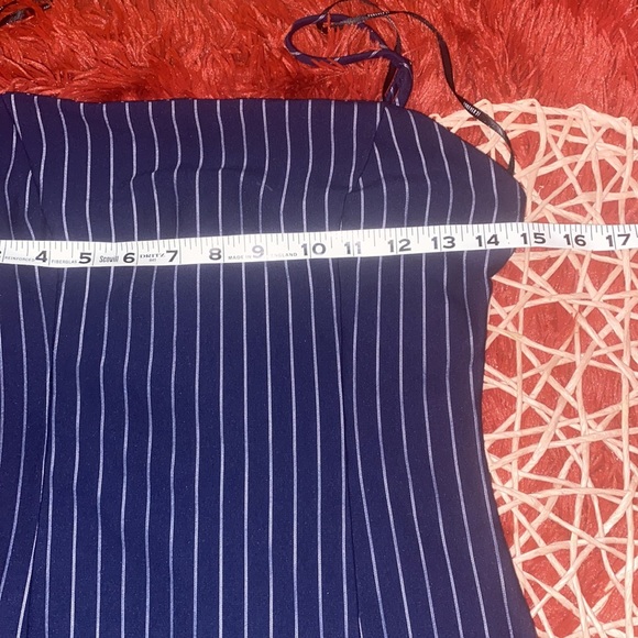 Forever 21 Navy Blue and Silver Vertical Striped Bodycon! Size L! - Picture 11 of 11